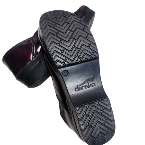 Dansko Professional Clog Shoes EU 41 US 10.5/11 Red Burgundy Leather Shoes - Picture 5 of 9
